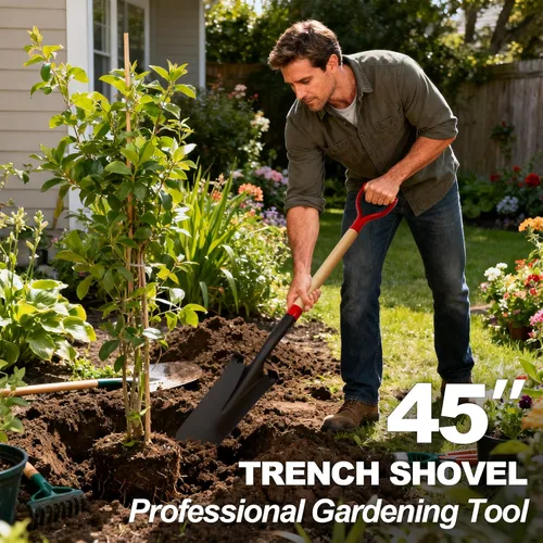 Vista 6 de Nohovu Pala para Excavar, Pala Resistente con Mango en D, Pala de Zanja para Jardinería, 45 Pulgadas