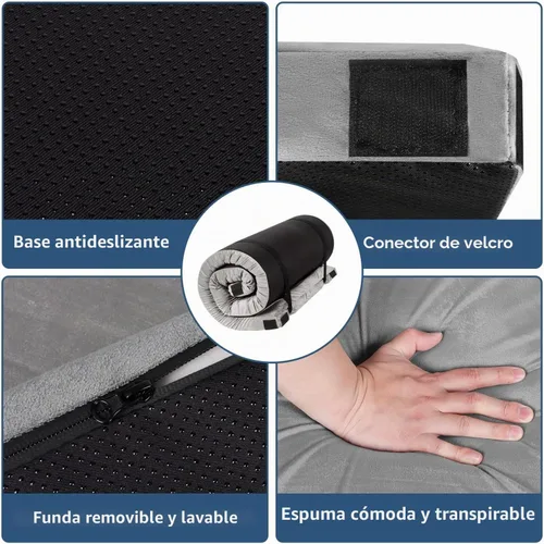 Vista 4 de Colchón de espuma viscoelástica para campamento, portátil, enrollable, para suelo, campamento, automóvil, individual, cuna para niños, cama