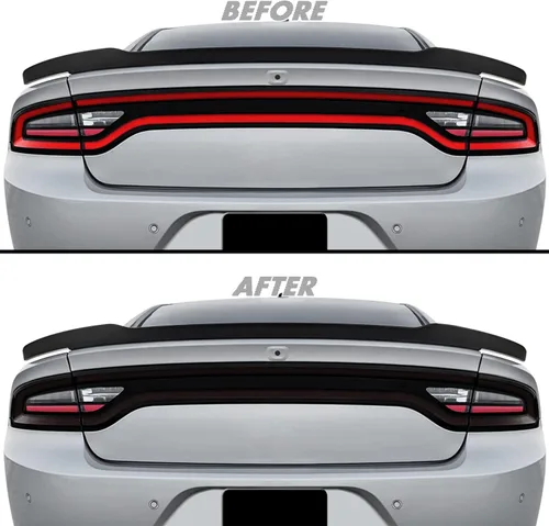 Vista 11 de SlickMod Tinte de humo de vinilo precortado para luz trasera Dodge Charger 2015-2022 (20% humo oscuro, 1. luz trasera)