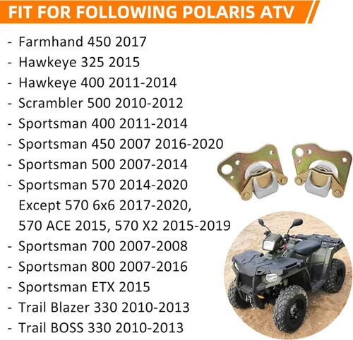 Vista 2 de Pinza de freno delantera izquierda derecha para Polaris ATV Trail BOSS 330 Trail Blazer 330 Hawkeye 325/400 Scrambler 500 Sportsman 400 450 570 800
