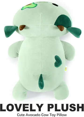 Vista 9 de Onsoyours Lindo peluche de vaca, suave peluche de aguacate amoroso, juguete de peluche esponjoso, almohada de aguacate, regalo para niños