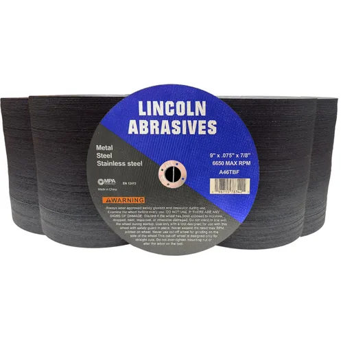 Vista 22 de Paquete de 25 ruedas de corte de 4.5" Lincoln Abrasives .040" Metal y acero inoxidable