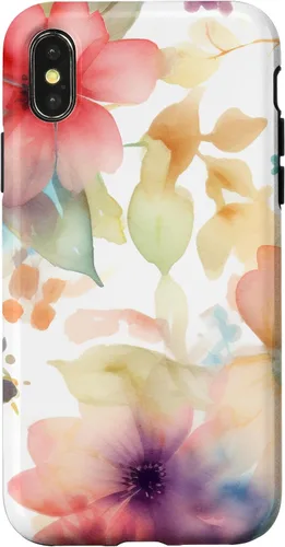 Vista 5 de iPhone 16 Lindo Pastel Floral Acuarela Rosa Azul Mujeres Patrón de Flores Caso