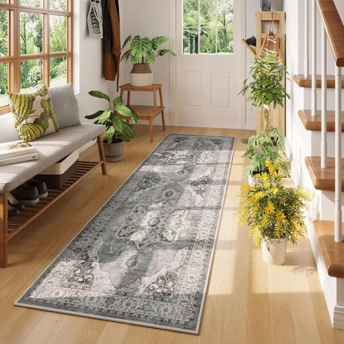 Vista 98 de Rugcomf Alfombra de Entrada de 2'x3' - Patrón Paisley, Tapete para Puerta de Entrada Interior, Floral Vintage, Lavable a Máquina, Alfombra