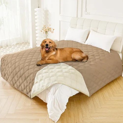 Vista 55 de Smiry Funda impermeable para cama de perro, manta reversible para mascotas para sofá Manta suave lavable para perro, funda a prueba de fugas