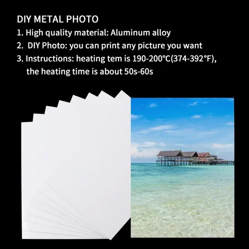 Vista 7 de 10 piezas de espacios en blanco de sublimación para fotos metálicas 6"X8" X0.45mm de aluminio, letrero de foto en metal en blanco para pared, marco