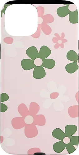 Vista 8 de Funda con diseño floral de margaritas verde salvia y rosa para iPhone 11