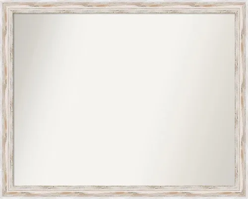 Vista 410 de Amanti Art Espejo personalizado, espejo de baño estrecho Alexandria White Wash, espejo de pared o espejo de tocador de baño sobre el fregadero