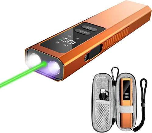 Vista 10 de Linterna EDC recargable 4 en 1, 1300 lúmenes, UV y láser verde Negro