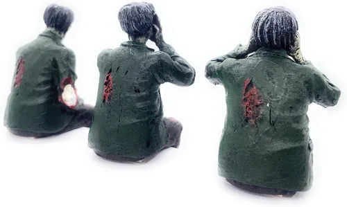 Vista 6 de RUSTIX - Figuras de zombies Walking Dead – See Hear Speak No Evil Undead - Estante, coleccionables y decoración de zombies, regalos perfectos