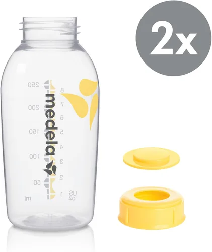 Vista 2 de Botellas de colección y almacenamiento de leche materna por Medela, 8 oz, Transparente