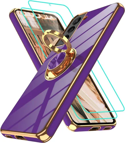 Vista 250 de Funda para Motorola Moto G 5G 2024: Funda Moto G Play 5G 2024 con 2 piezas de protectores de pantalla, soporte de anillo de rotación de 360°