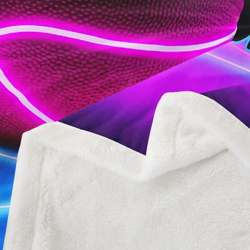 Vista 6 de Erosebridal Manta de baloncesto rosa para sofá para niños y niñas, manta de forro polar con temática deportiva, manta de sherpa brillante