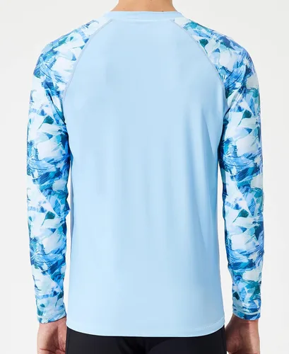 Vista 2 de YOVVI Camisetas de natación para hombre, protección contra erupciones UPF 50+, manga larga y corta, protección solar UV, camisas de verano