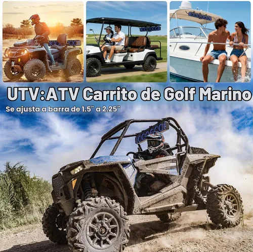 Vista 6 de GoHawk Barra de sonido UTV de 35 pulgadas y 10 altavoces con subwoofer, barra de sonido RGB ATV
