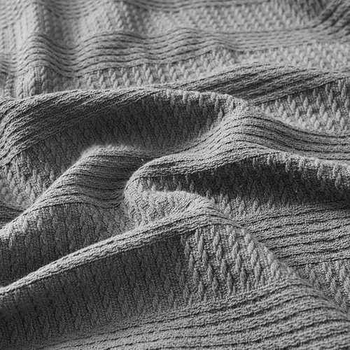 Vista 2 de Nautica - Manta tamaño Queen, ropa de cama tejida de algodón texturizado, ideal para cama o sofá, certificado Oeko-Tex (rayas grises)