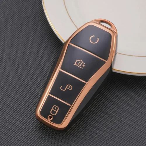 Vista 8 de Funda de TPU para llave de coche, para BYD Tang EV600 Han EV Yuan Plus ATTO 3 Song Plus Pro MAX DMI MAX Qin, BlackA