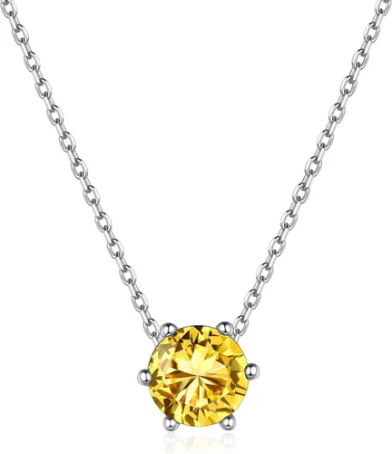 Vista 28 de ChicSilver Birthstone Necklace for Women 925 Sterling Silver Stone Necklace 925 Sterling Silver, Hypoallergenic for Sensitive Skin, 12-Months Zafiro