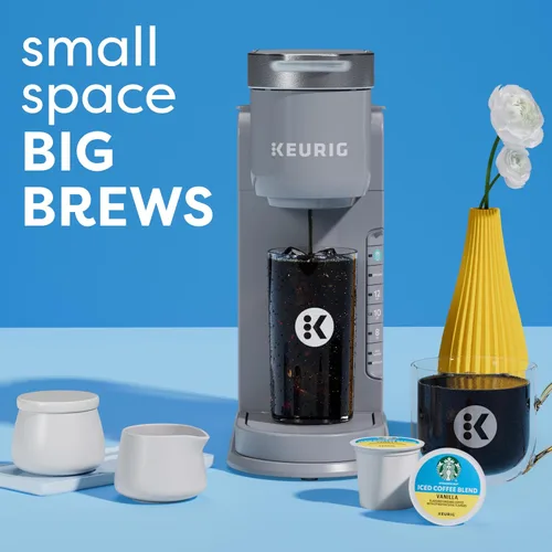 Vista 5 de Keurig K-Iced Cafetera de Una Sola Porción – Botón Brew Over Ice, Diseño Compacto, Regalo Perfecto para las Fiestas para los Amantes del Café Gris