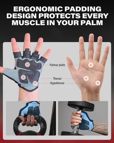 Vista 7 de LIONCO Guantes de entrenamiento para hombres y mujeres, guantes de levantamiento de pesas con gel transpirable acolchados de excelente agarre
