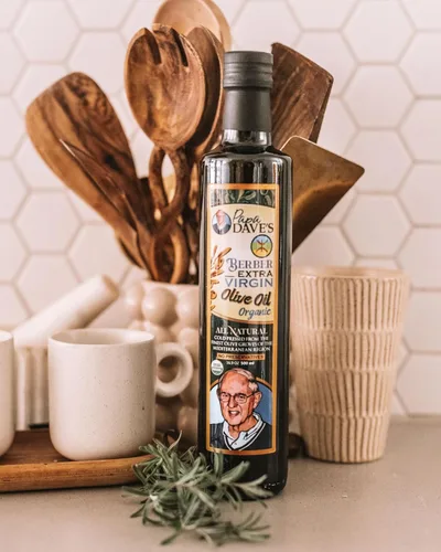 Vista 7 de Papa Dave's Aceite de oliva virgen extra orgánico certificado por USDA, contiene polifenol primero prensado en frío, aceite de oliva rico