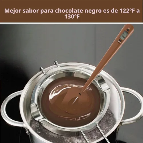 Vista 2 de Efeng Espátula de termómetro de caramelo, termómetro digital de cocina con clip para olla, espátula de silicona con termómetro para carne, lectura