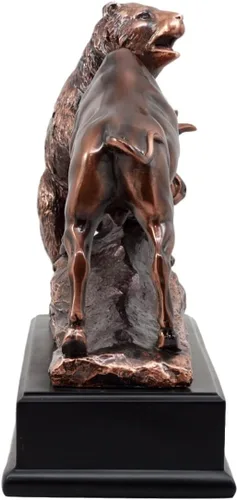 Vista 5 de Ebros Gift Wall Street - Estatua de oso de bronce galvanizado con base, ideal para inversores, administradores de dinero, amantes de la naturaleza