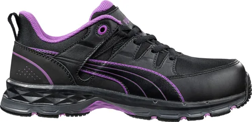 Vista 7 de PUMA Zapato industrial Stepper Low para mujer, color negro-morado, talla 8.5