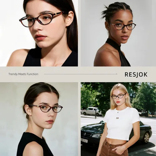 Vista 8 de Gafas de luz azul para mujer - Gafas de bloqueo de luz azul con marco ovalado pequeño de moda para juegos/computadora