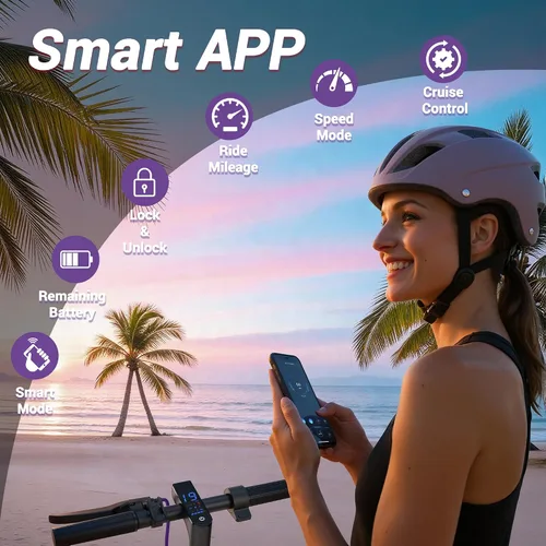 Vista 6 de Electric Scooter for Adults & Teens, 350W Motor, 15 Miles Long Range, 19 MPH Max Speed, 8.5" Solid Tire, Lightweight EScooter with Dual Brakes &