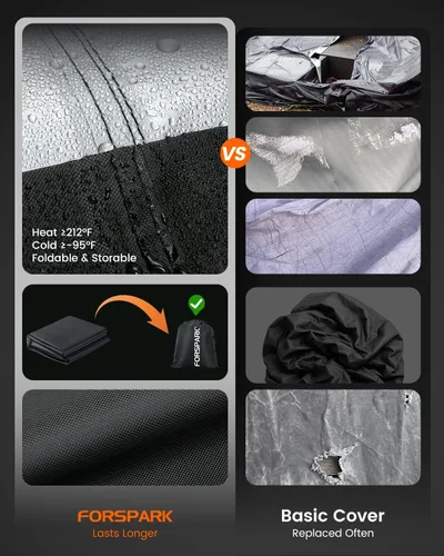 Vista 8 de FORSPARK Funda para sofá de patio, impermeable, resistente a los rayos UV, protector para sofá biplaza de 2 asientos, tela Oxford resistente a