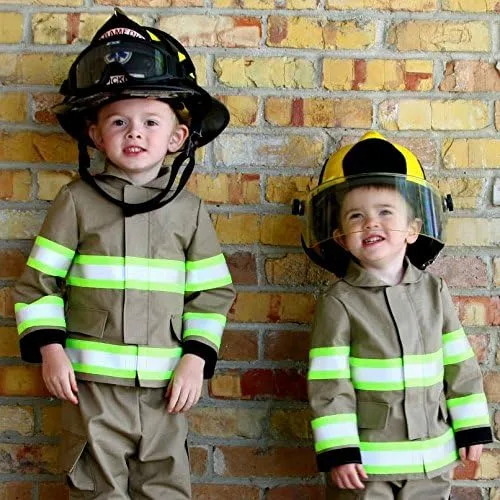 Vista 3 de Totalmente involucrado costura bombero personalizado bronceado chaqueta niño