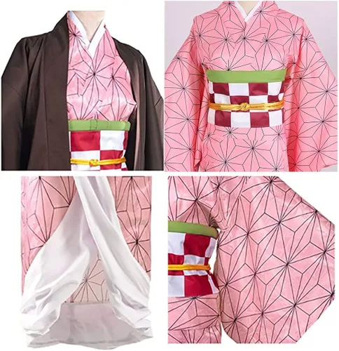 Vista 5 de Todoroki Shoto Anime Cosplay Costume Outfit Dress Suit Full Set with Hairwear and Mouthpiece two style Women
