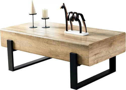 Vista 11 de LKTART Mesa de centro rectangular de 47 pulgadas para sala de estar, superficie con patrón de mármol, patas de metal estables para mesa de té