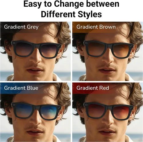 Vista 2 de HiBloks Transition/Gradient Polarized Clip-On Lens for RayBan Meta Wayfarer UV Protection Clip-On Lenses Matte/Shiny Accessories for Ray-Ban Meta