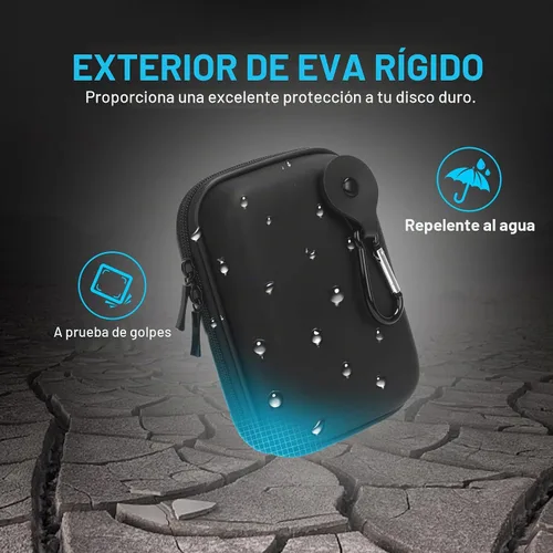 Vista 4 de Lacdo Estuche de transporte de disco duro para Toshiba Canvio Basics/Canvio Flex/Advance/Gaming Disco duro externo portátil 1TB 2TB 3TB 4TB 2.5