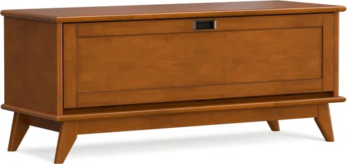 Vista 18 de SIMPLIHOME Connaught - Banco de baúl de madera maciza de 51 pulgadas de Blanco antiguo