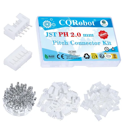 Vista 57 de CQRobot JST EL 4.5 mm de paso 2 pines conector electrónico IC macho, enchufes hembra carcasa y kit de terminales de crimpado en T macho/hembra. 50