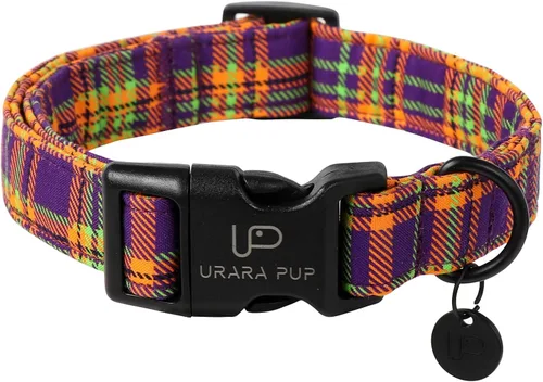 Vista 52 de Collar de perro floral azul, collar floral de algodón ajustable para primavera y verano con colgante de margarita, hebilla de liberación rápida