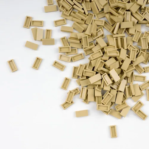 Vista 4 de Ladrillos Clásicos 1x2 Planos - 1000 piezas Partes y Piezas Básicas de Construcción de Bloques, Placas Lisas MOC Accesorios Lotes a Granel Beige