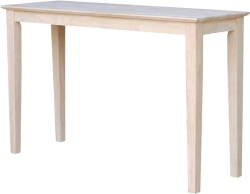 Vista 7 de International Concepts - Mesa consola Shaker, 48 pulgadas de largo, madera de parawood maciza, sin terminar