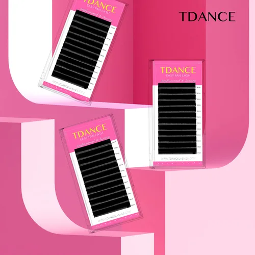 Vista 7 de TDANCE - Extensiones de pestañas fáciles de colocar con forma de abanico, pestañas de volumen con rápido crecimiento, rizo C CC D DD J B L, grosor