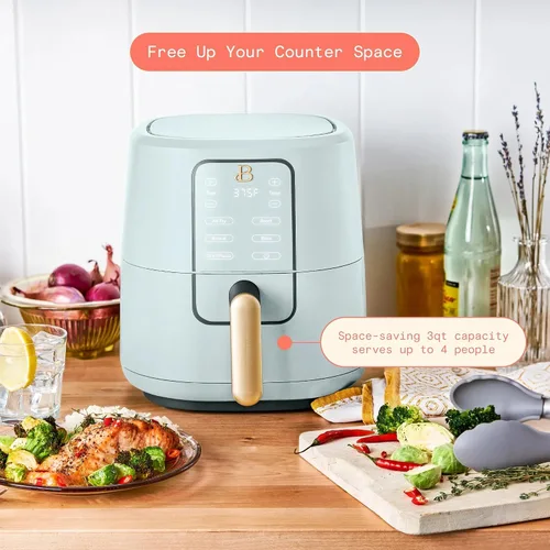 Vista 3 de Freidora de aire digital de 3 cuartos de galón, freidora de aire compacta para cocina pequeña con pantalla táctil, 4 funciones preestablecidas