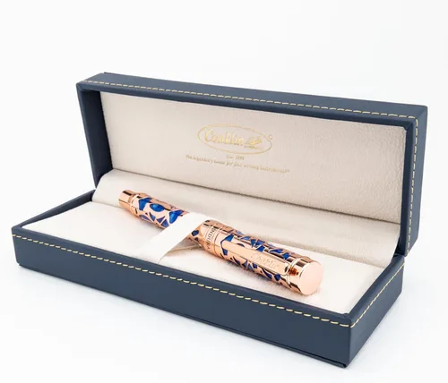 Vista 3 de Conklin Endura Deco Crest - Pluma estilográfica en azul, punta media, instrumento de escritura prémium