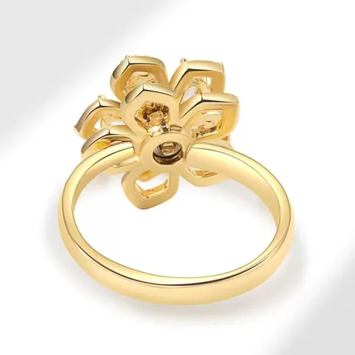 Vista 15 de Sunflower Ring Spinning Fidget Rings for Anxiety Open Adjustable Spinner Sun Ring Creative Relieving Stress Rotating Jewelry