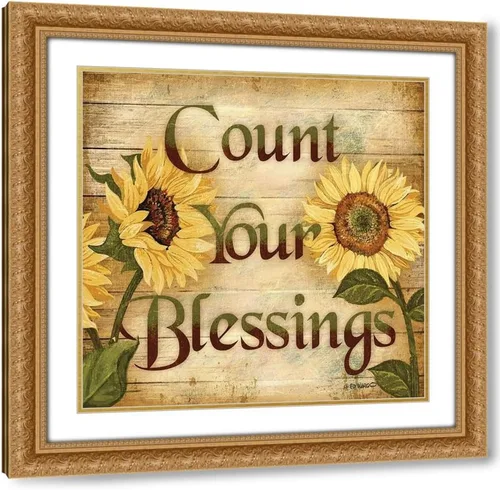 Vista 7 de ArtDirect Count Your Blessings 15x15 Black Modern Wood Framed with Double Matting Museum Art Print by Wargo, Ed