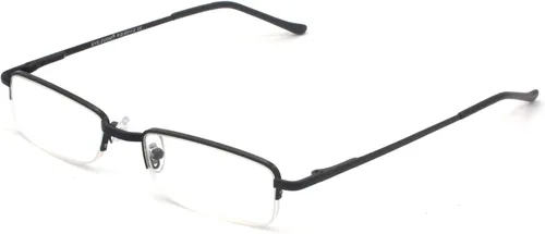 Vista 3 de Paquete de 2 lentes de lectura rectangulares de metal con media montura con estuche para hombres y mujeres