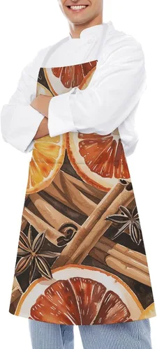Vista 4 de MUSM Delantal para adultos – 27.6 x 31.5 pulgadas, delantales de poliéster resistentes con dos bolsillos grandes, delantal de cocina impermeable