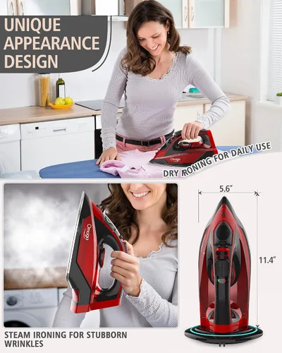 Vista 4 de OMAIGA Juego de plancha de vapor para el hogar, planchado eficiente, fácil de transportar, adecuado para todo tipo de prendas