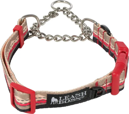 Vista 12 de Leash Boss Collar Martingale para perros – Cadena de acero Collar de nailon reflectante para perros grandes, medianos y pequeños Collar